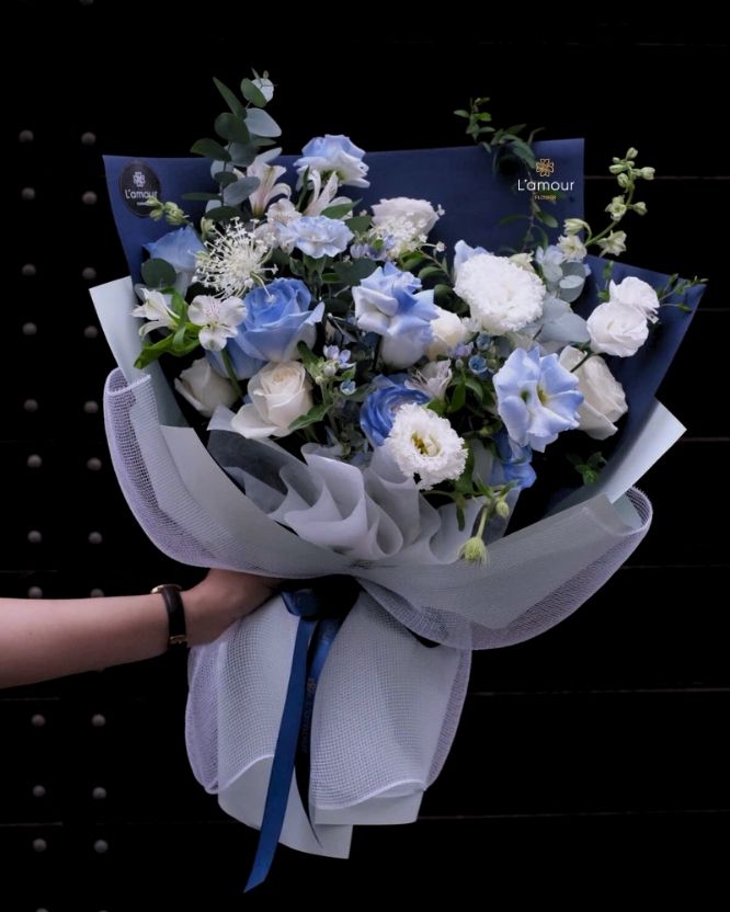 Bó hoa hồng xanh Bó hoa hồng xanh